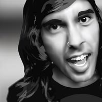 Lead singer of Pierce the Veil, Vic Fuentes, done in Adobe Illustrator